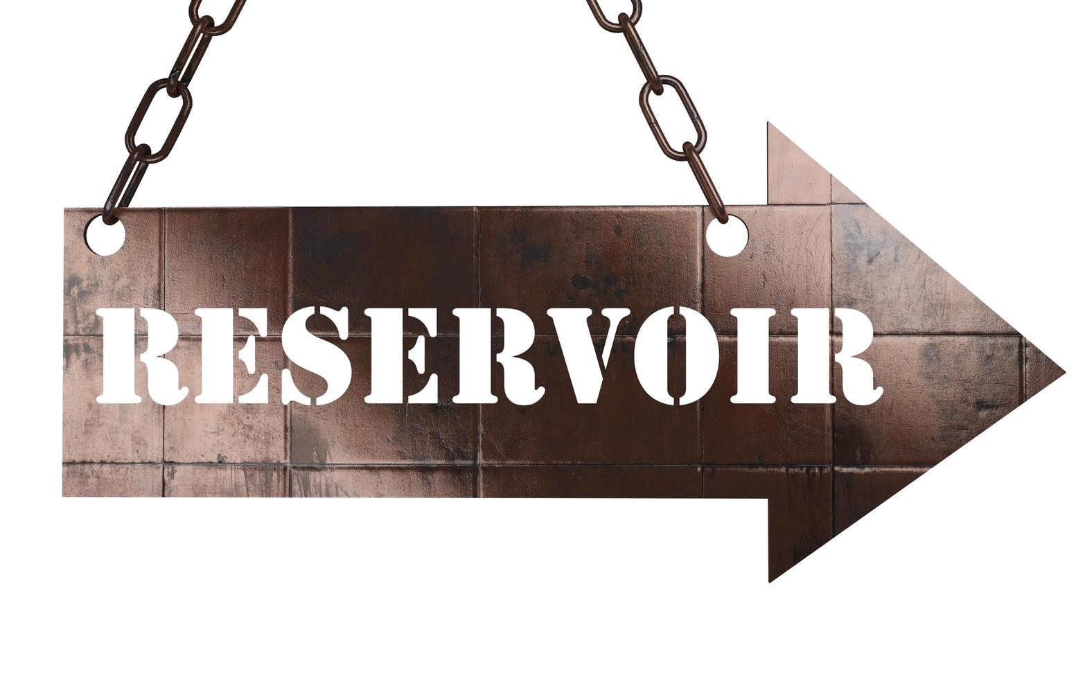 reservoir word on metal pointer 6379724 Stock Photo at Vecteezy