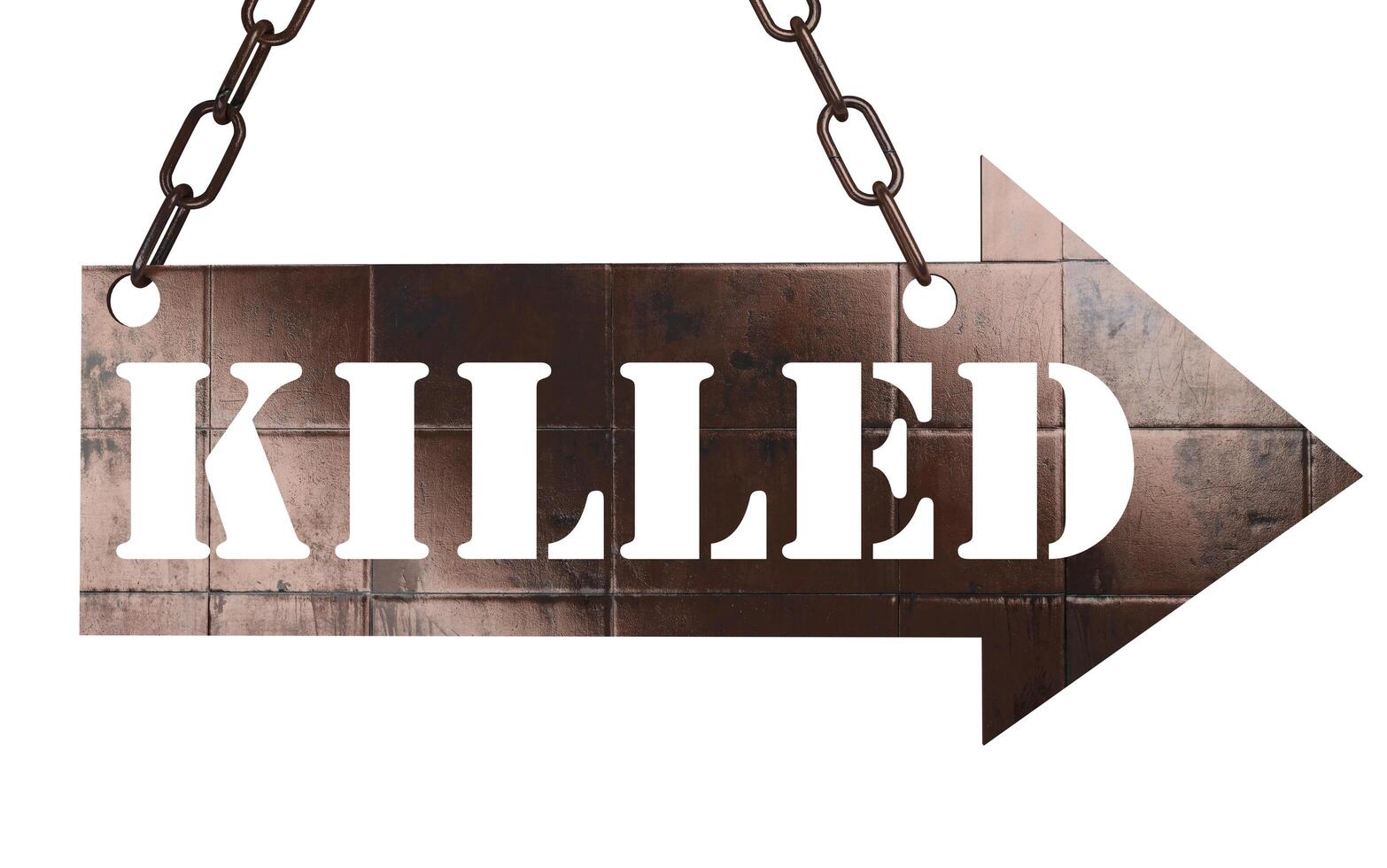 killed word on metal pointer 6379824 Stock Photo at Vecteezy