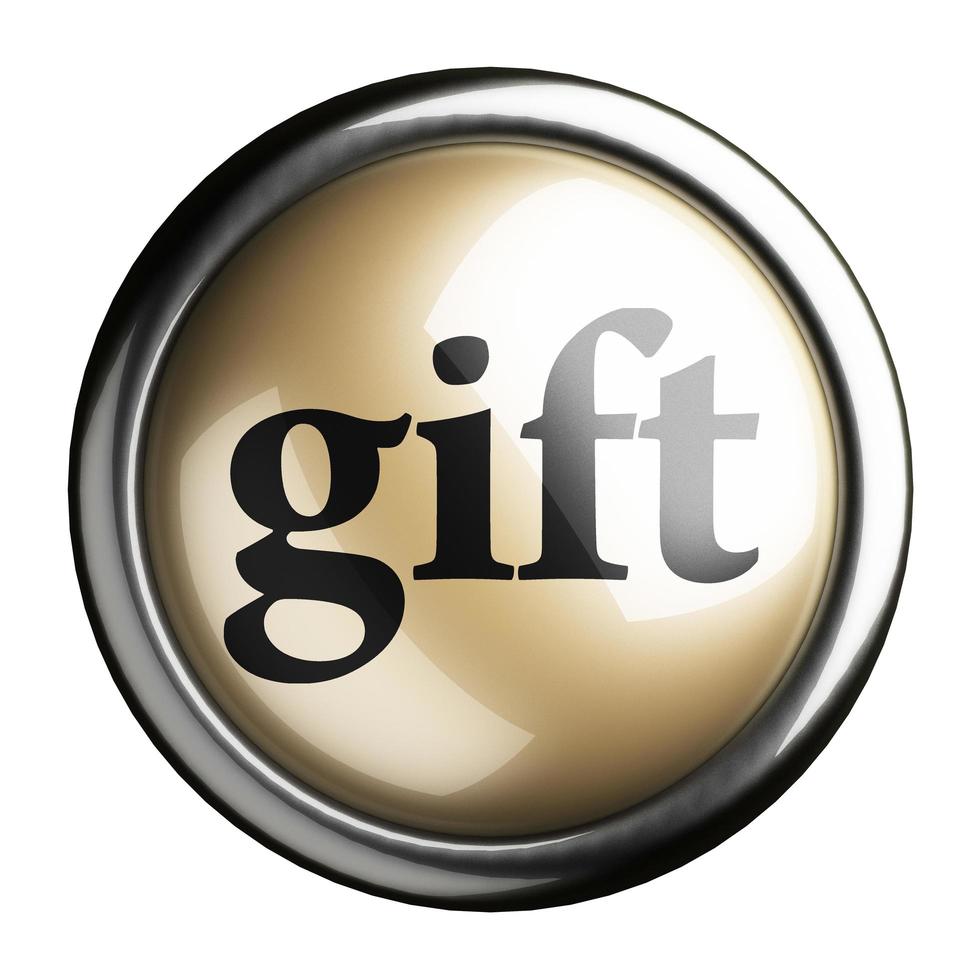 gift word on isolated button photo