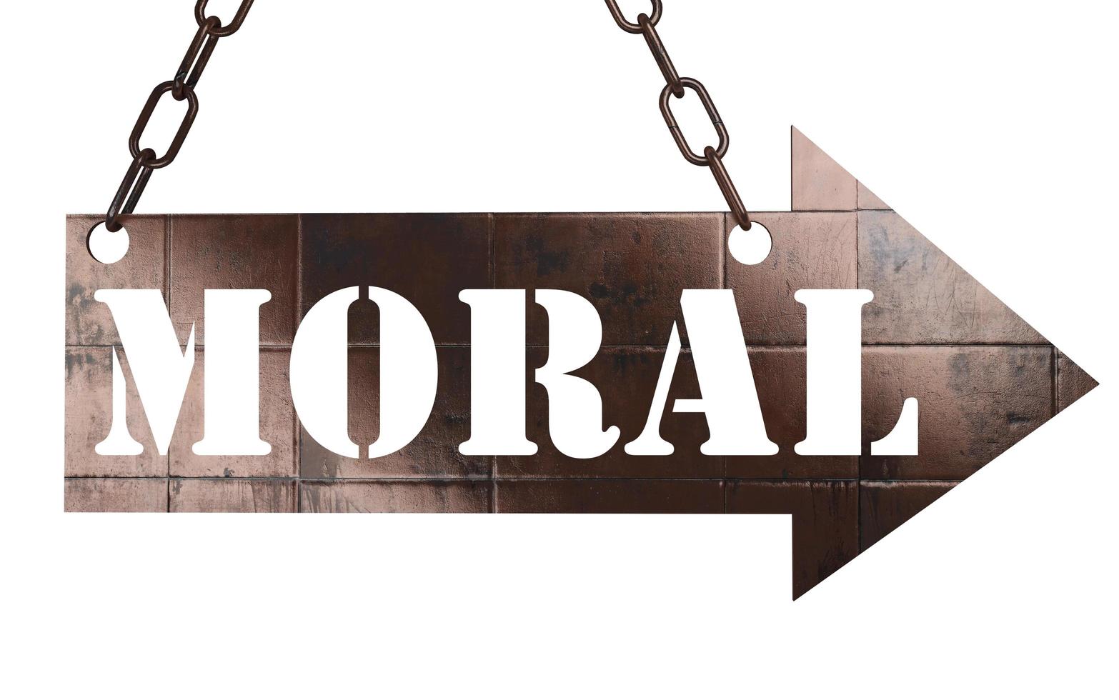 moral word on metal pointer photo