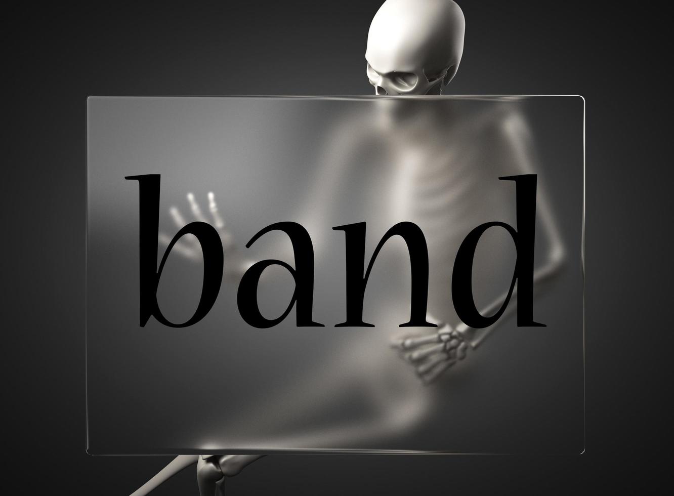 band word on glass and skeleton photo