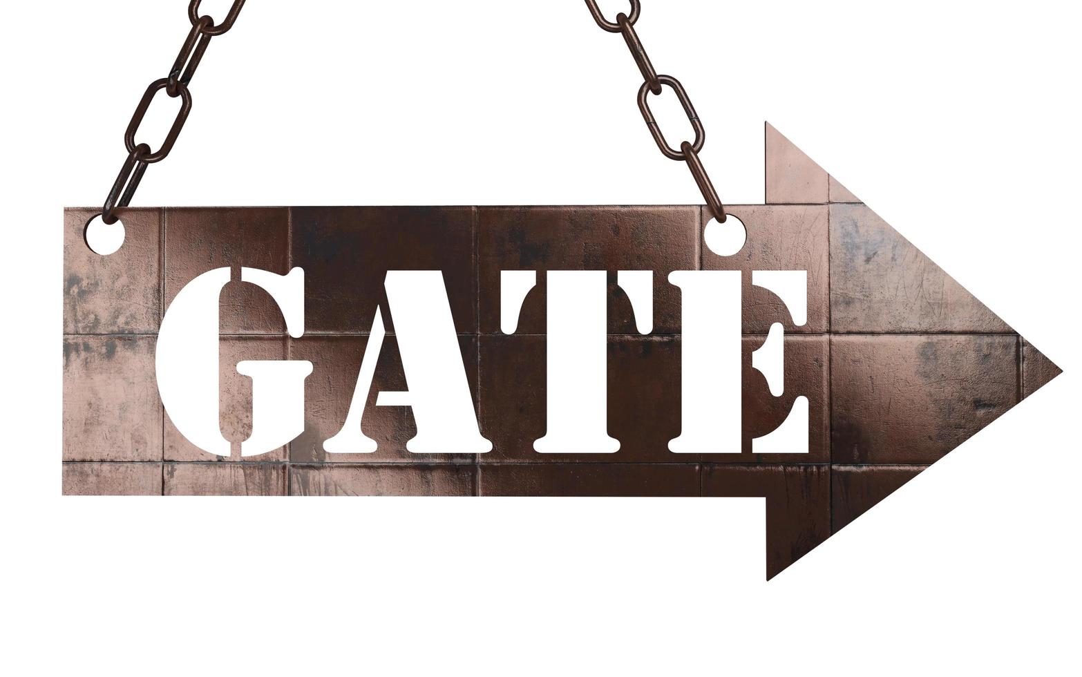 gate word on metal pointer photo