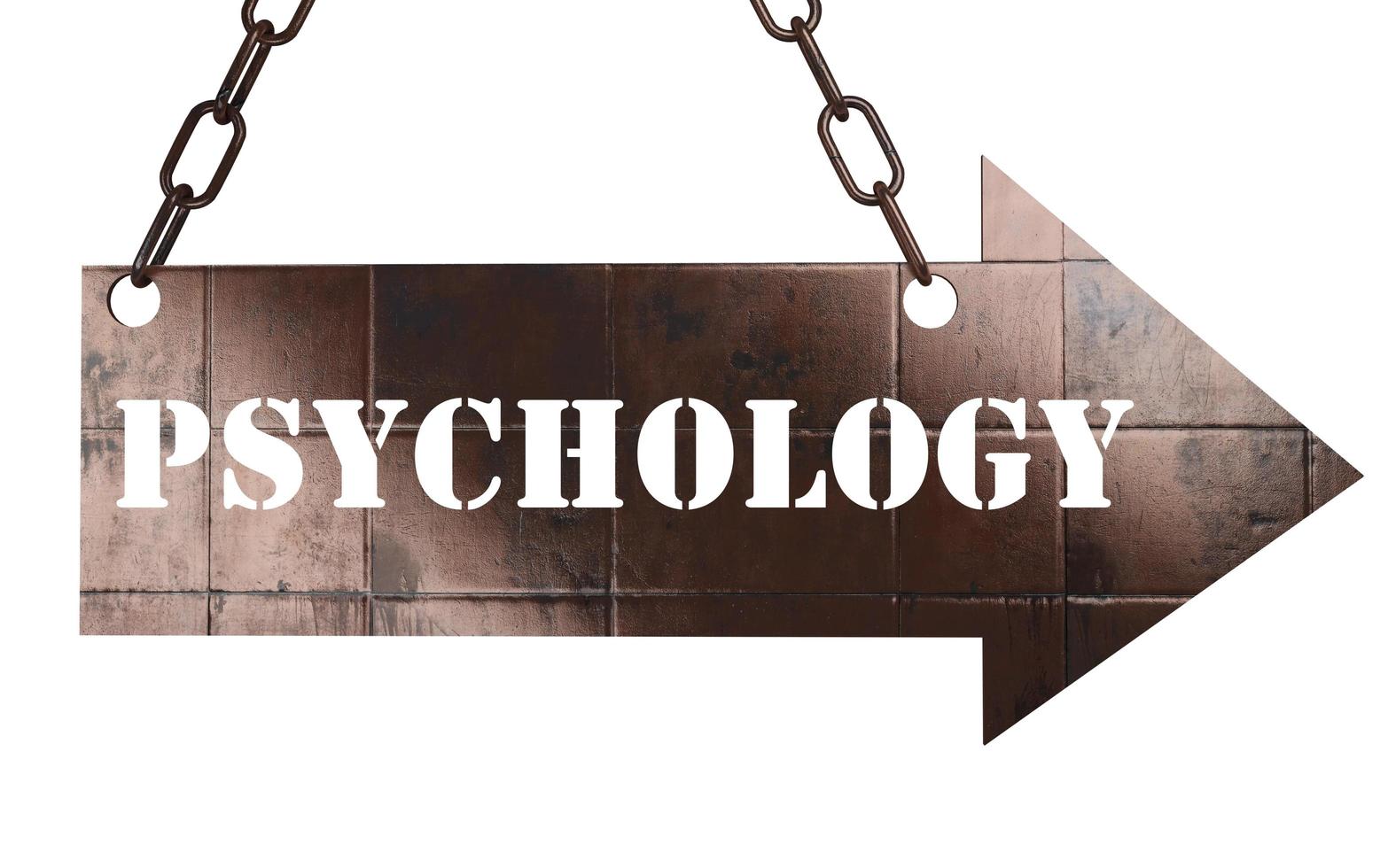 psychology word on metal pointer photo