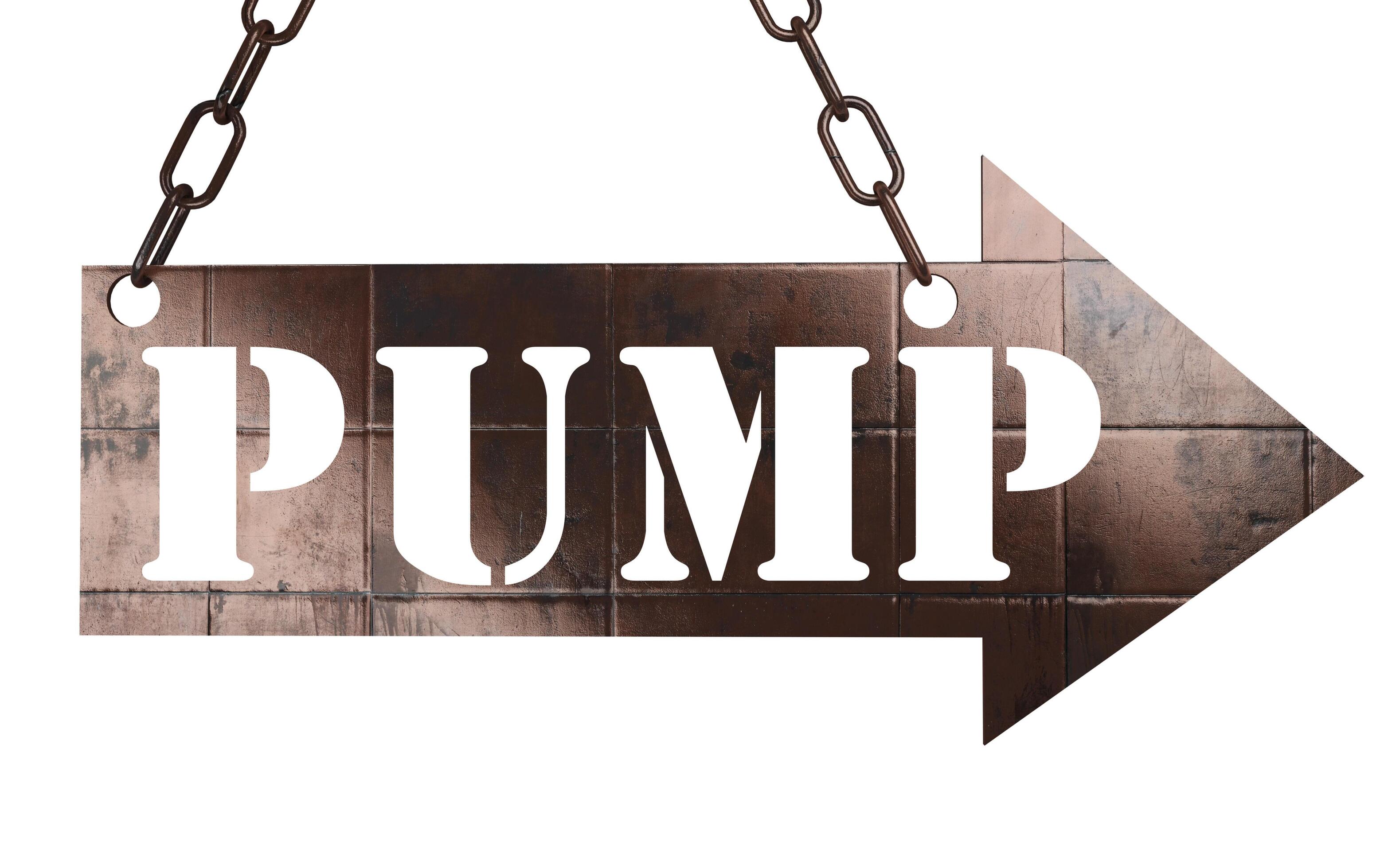 pump word on metal pointer 6382449 Stock Photo at Vecteezy