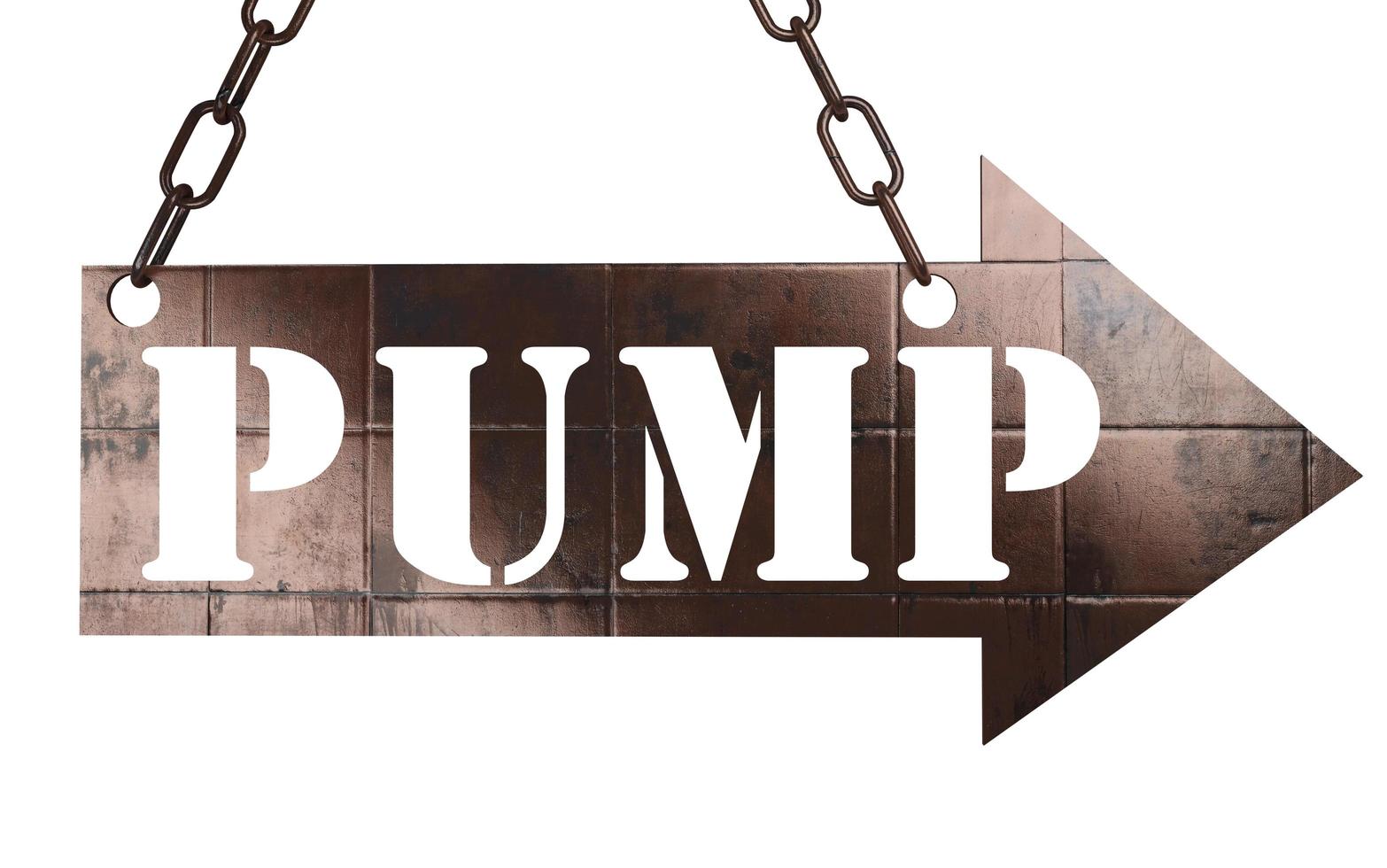 pump word on metal pointer photo