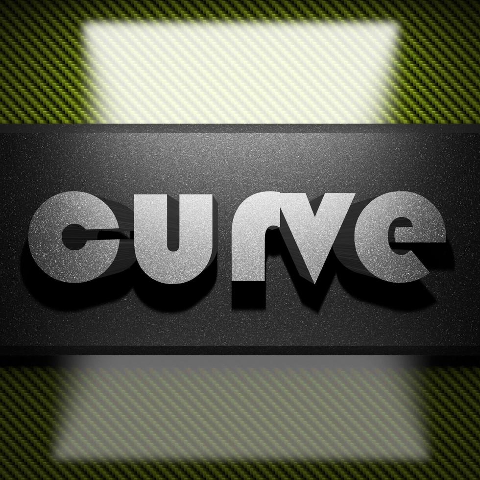 curve word of iron on carbon photo