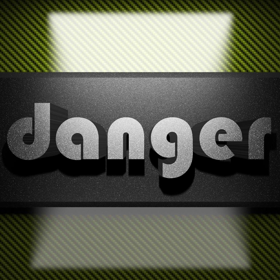 danger word of iron on carbon photo