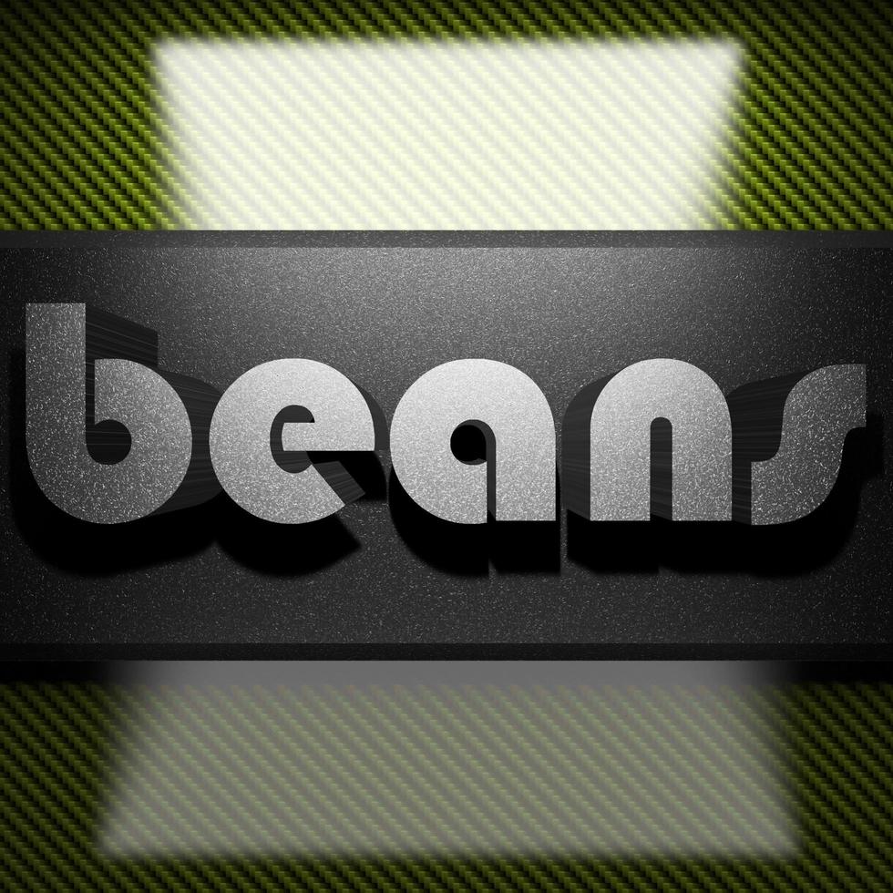 beans word of iron on carbon photo