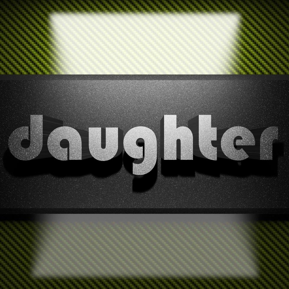 daughter word of iron on carbon photo