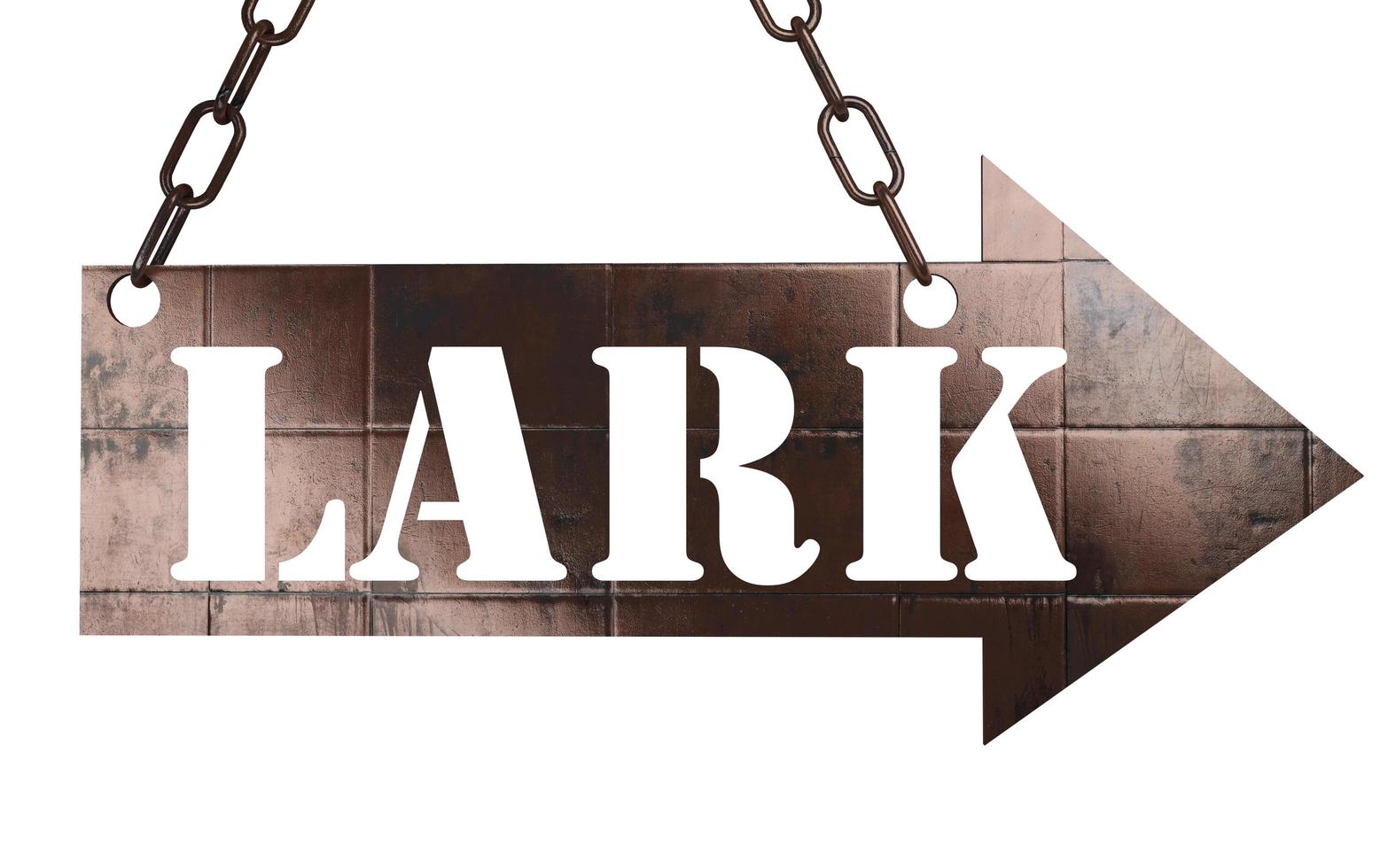 lark word on metal pointer photo