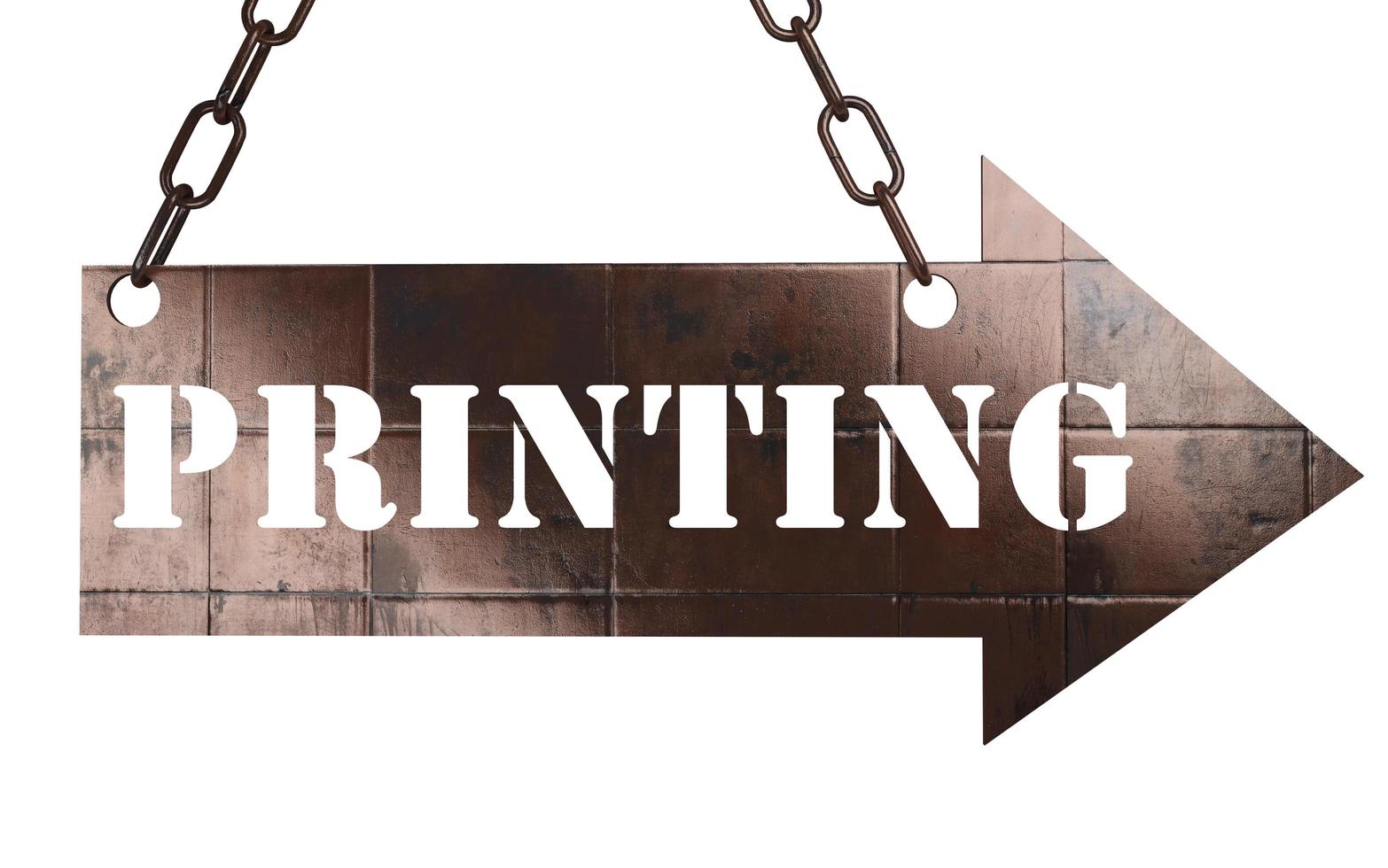 printing word on metal pointer photo