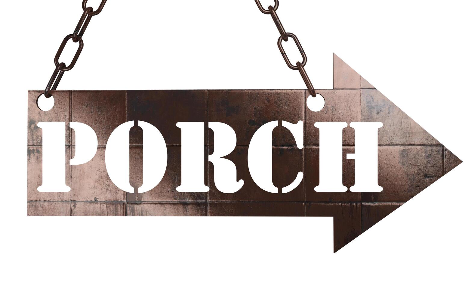 porch word on metal pointer 6383347 Stock Photo at Vecteezy