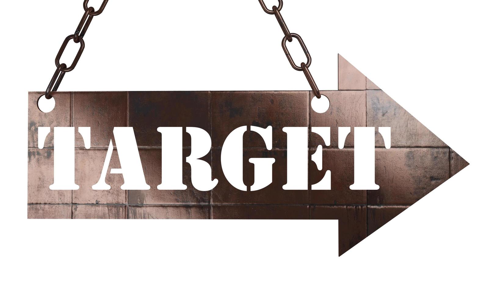 target word on metal pointer photo