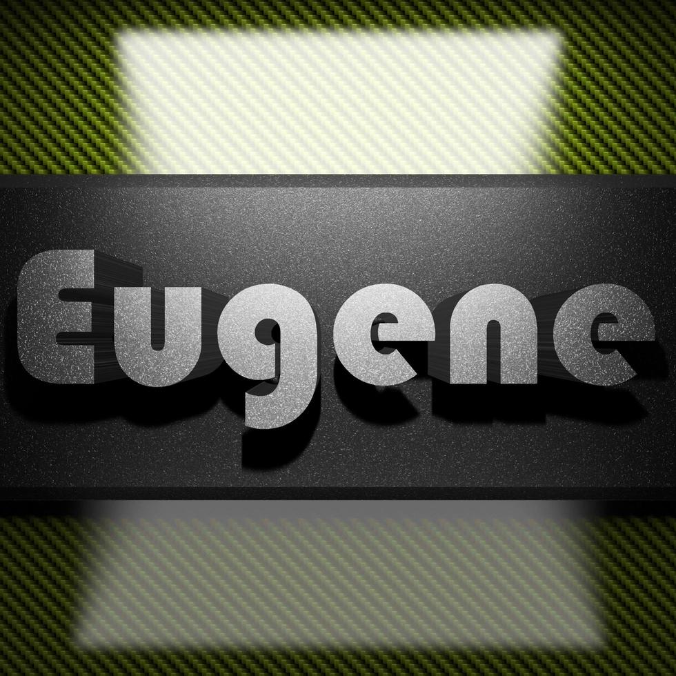 Eugene word of iron on carbon photo