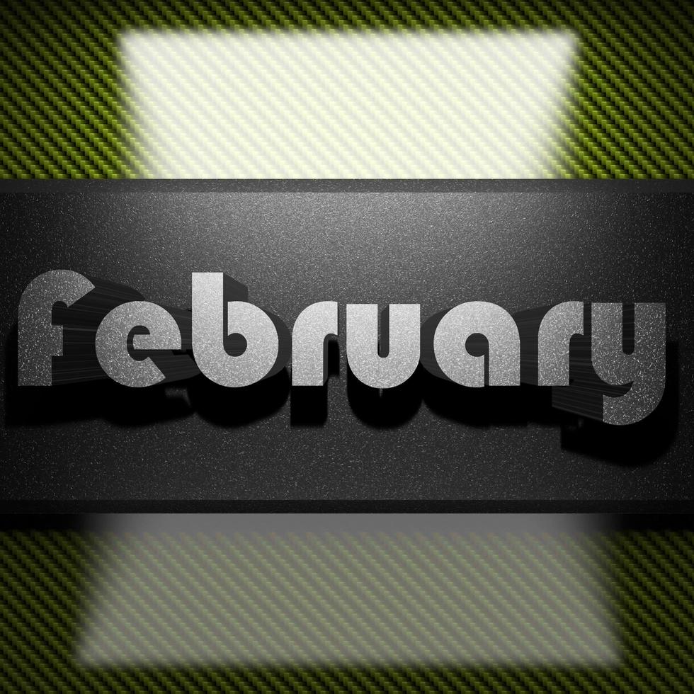 February word of iron on carbon photo