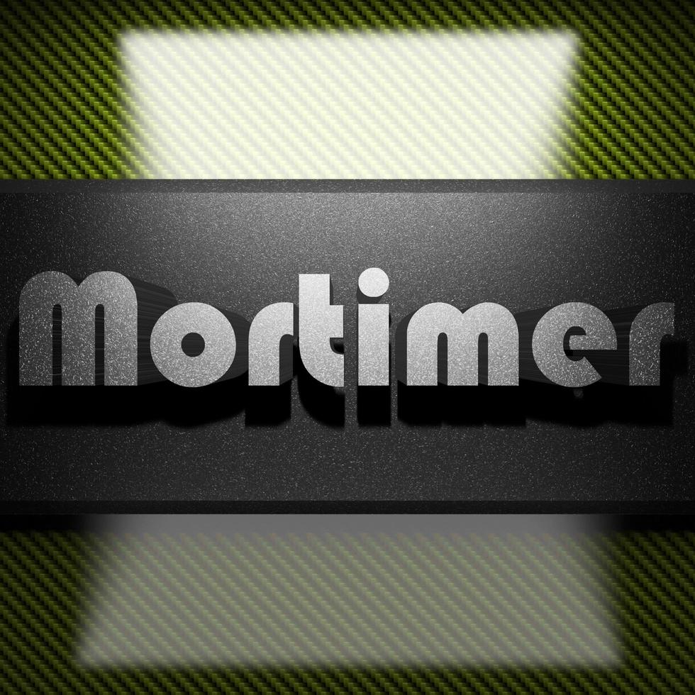 Mortimer word of iron on carbon photo