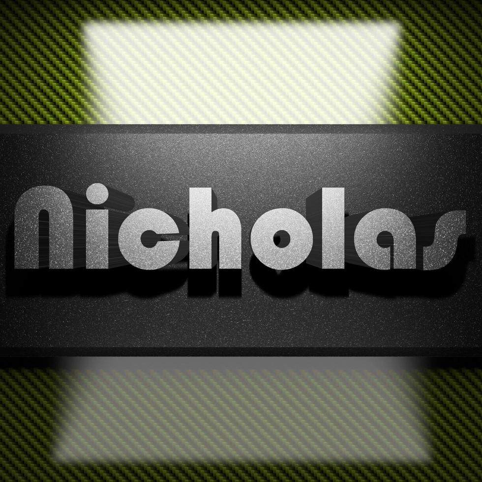 Nicholas word of iron on carbon photo