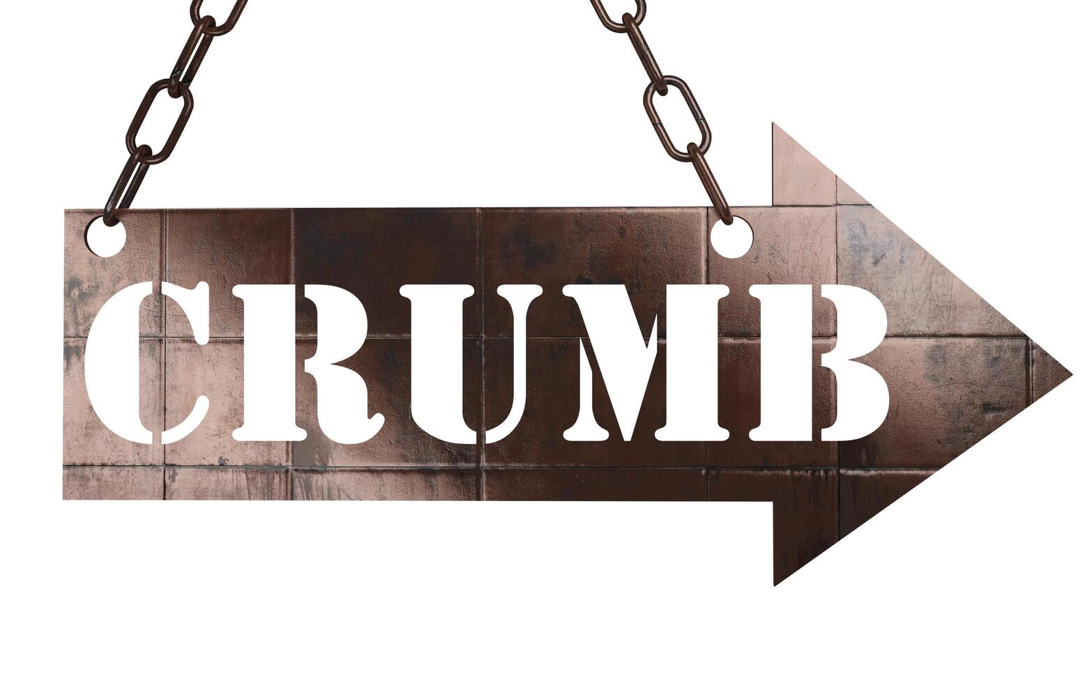 crumb word on metal pointer 6383655 Stock Photo at Vecteezy