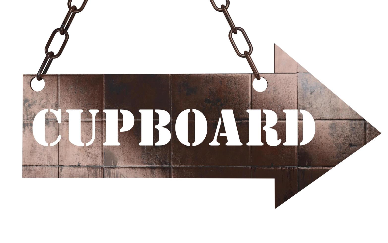 cupboard word on metal pointer 6383670 Stock Photo at Vecteezy