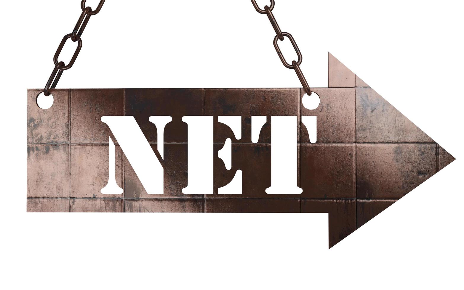 net word on metal pointer photo