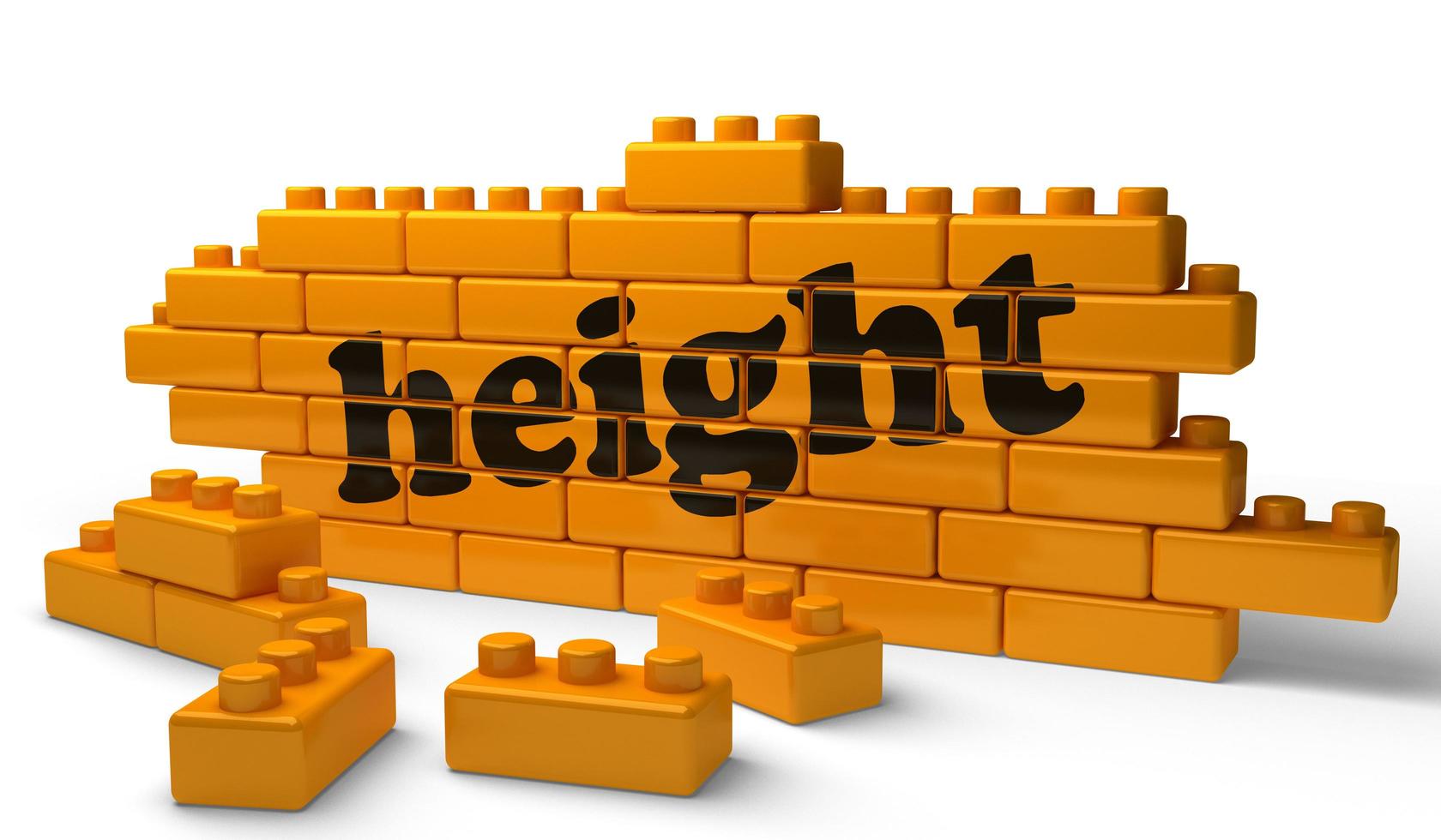 height word on yellow brick wall photo