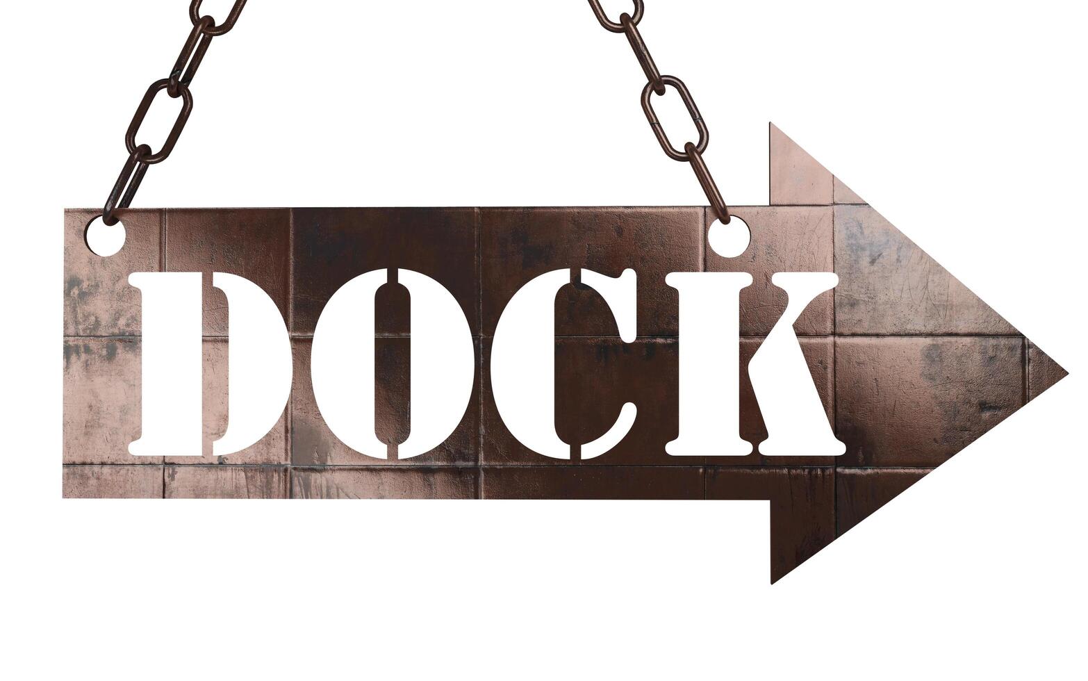 dock word on metal pointer 6384237 Stock Photo at Vecteezy