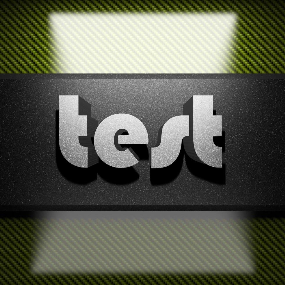 test word of iron on carbon photo