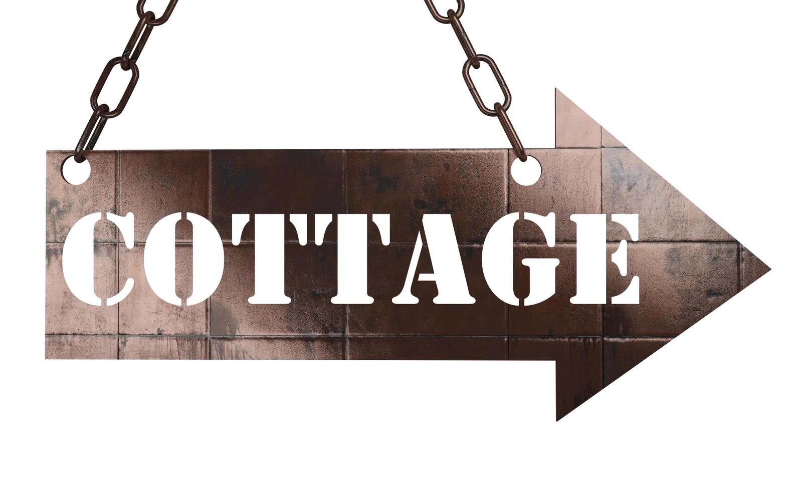 cottage word on metal pointer photo