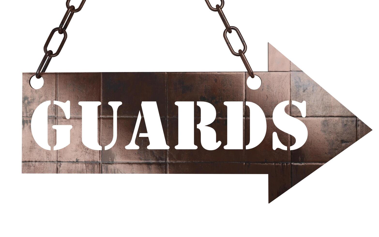 guards word on metal pointer 6384497 Stock Photo at Vecteezy