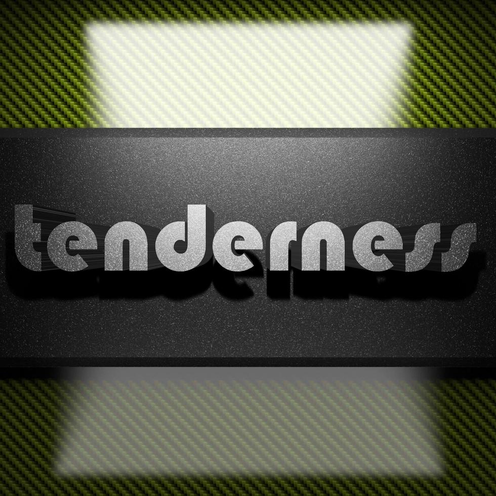 tenderness word of iron on carbon photo