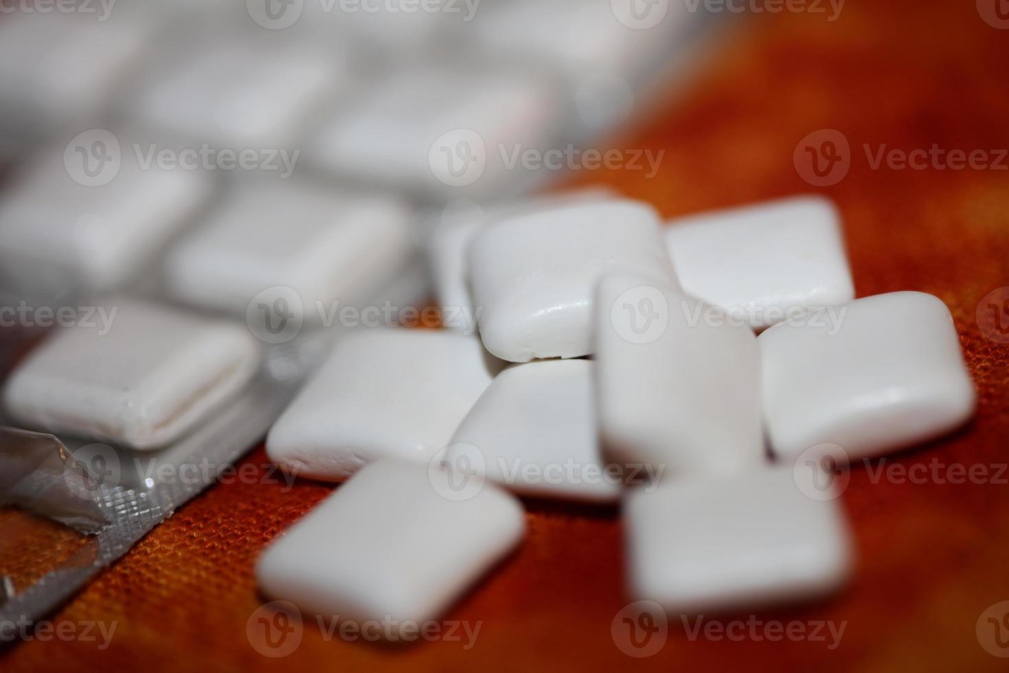 White nicotine square bubble gums close up smoking mania background high quality big size print photo