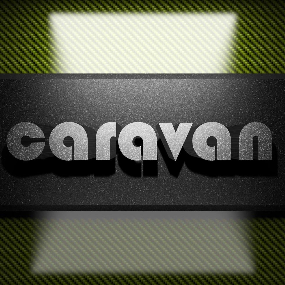 caravan word of iron on carbon photo