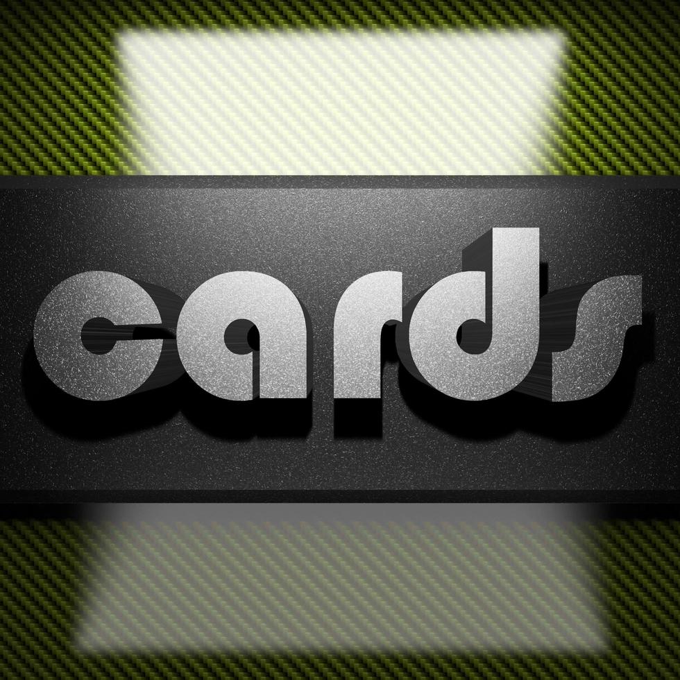 cards word of iron on carbon photo