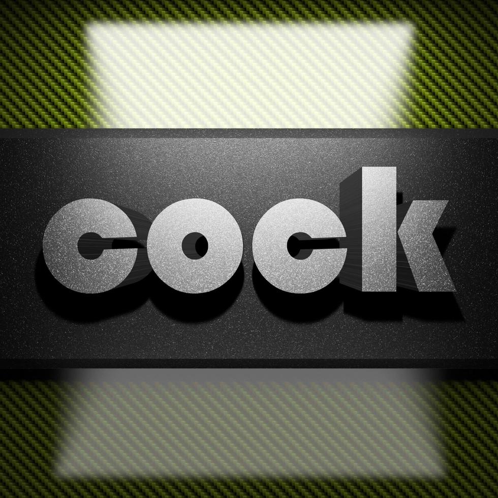 cock word of iron on carbon photo