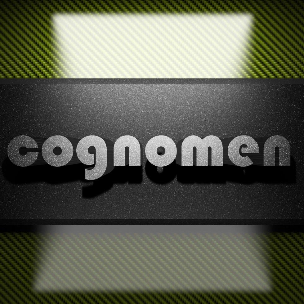 cognomen word of iron on carbon photo