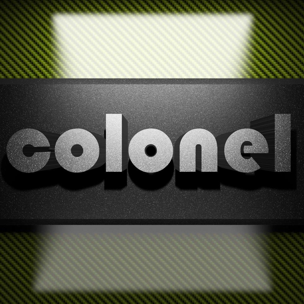 colonel word of iron on carbon photo