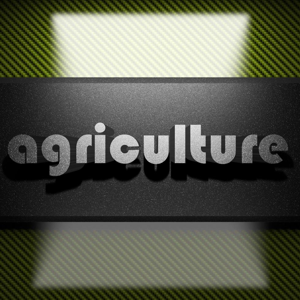 agriculture word of iron on carbon photo