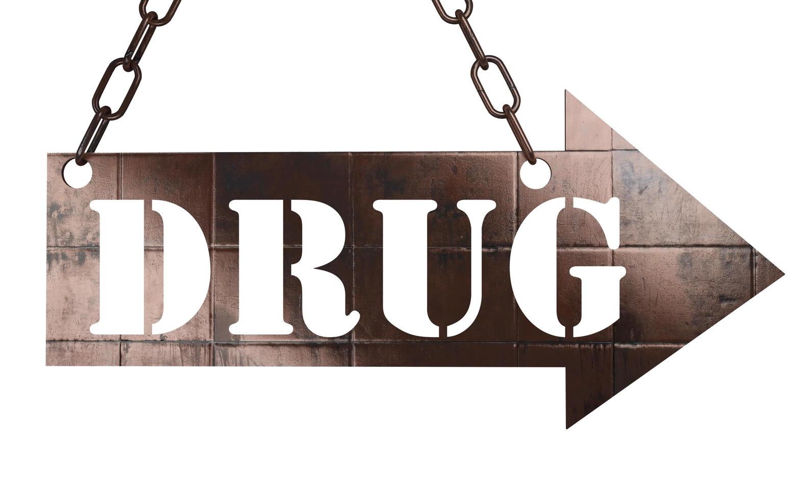 drug word on metal pointer photo