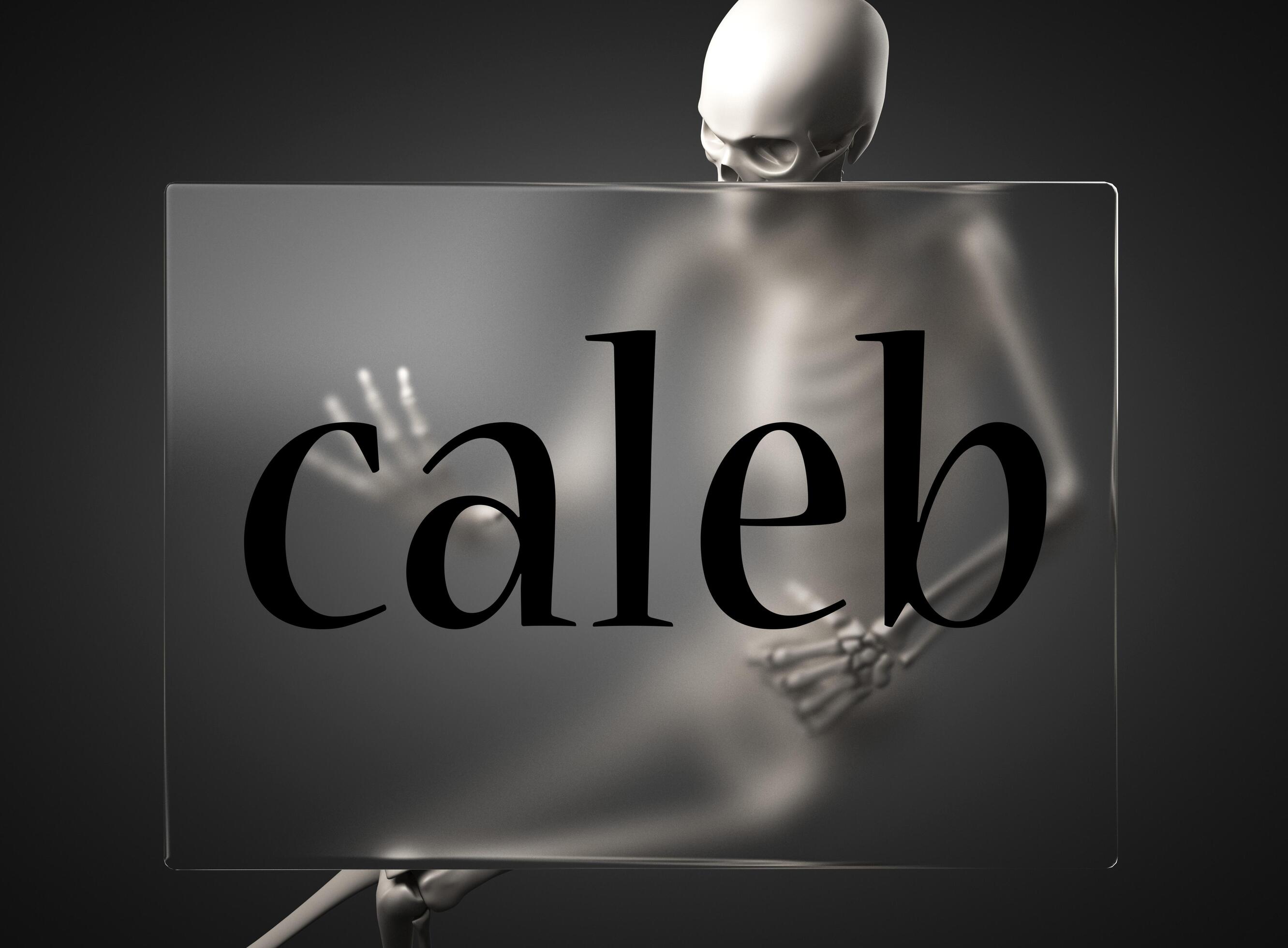 palabra caleb sobre vidrio y esqueleto 6386191 Foto de stock en Vecteezy