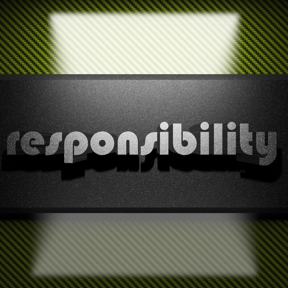 responsibility word of iron on carbon photo