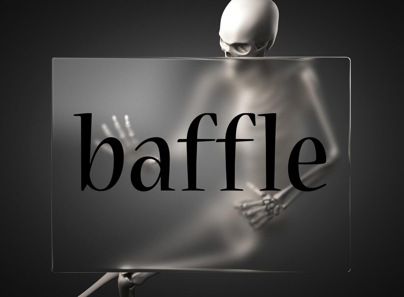 baffle word on glass and skeleton 6386606 Stock Photo at Vecteezy