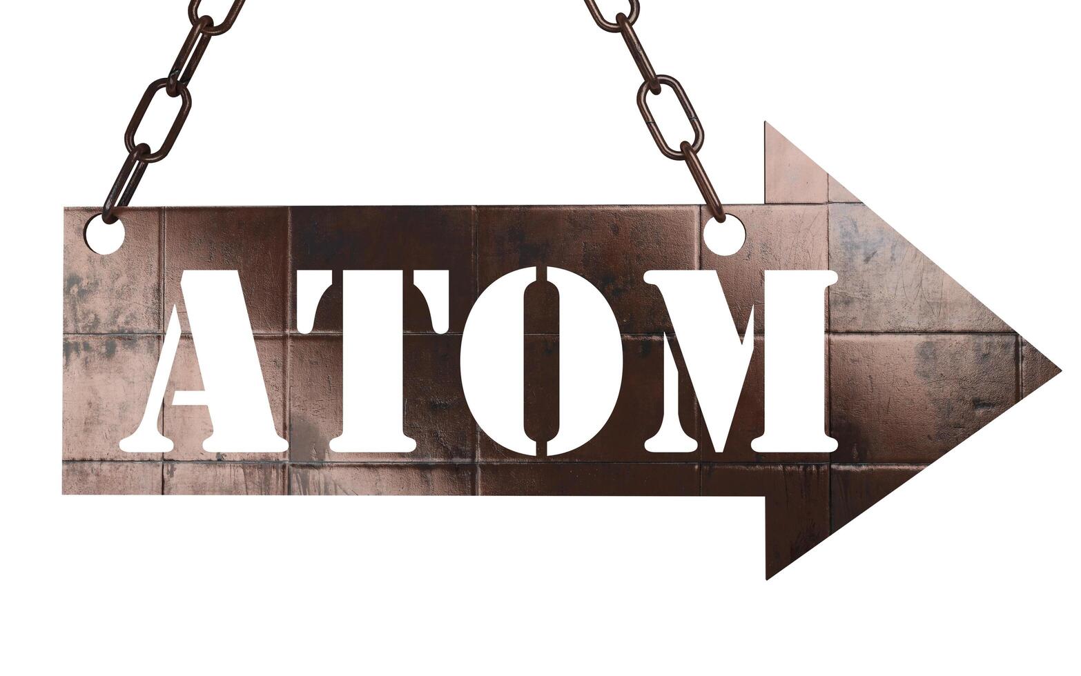atom word on metal pointer 6386981 Stock Photo at Vecteezy