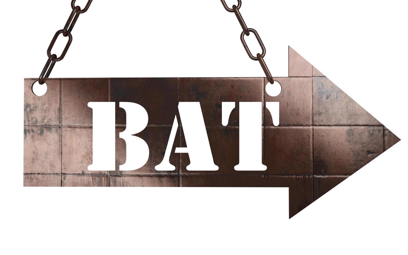 bat word on metal pointer photo