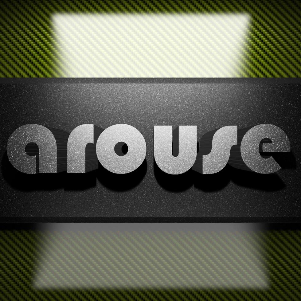 arouse word of iron on carbon photo