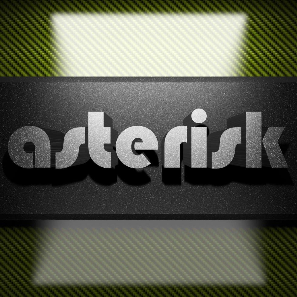 asterisk word of iron on carbon photo