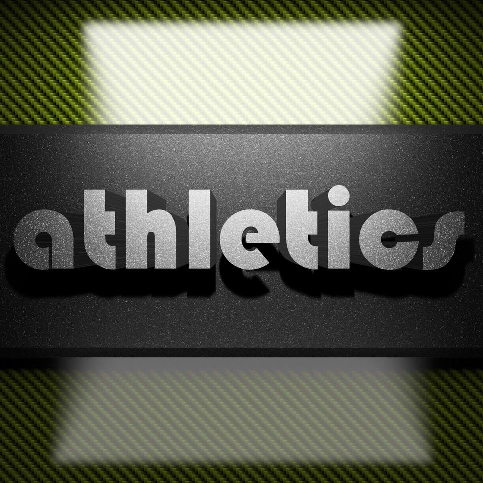 athletics word of iron on carbon photo