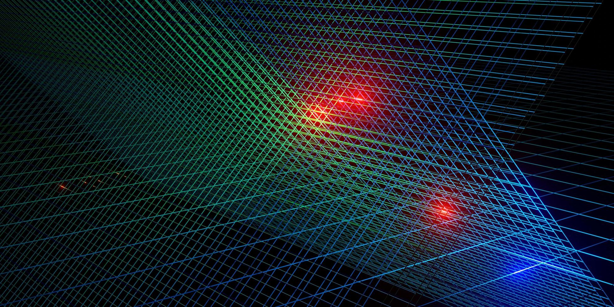 neon light laser background 80s neon grid 3d illustration photo