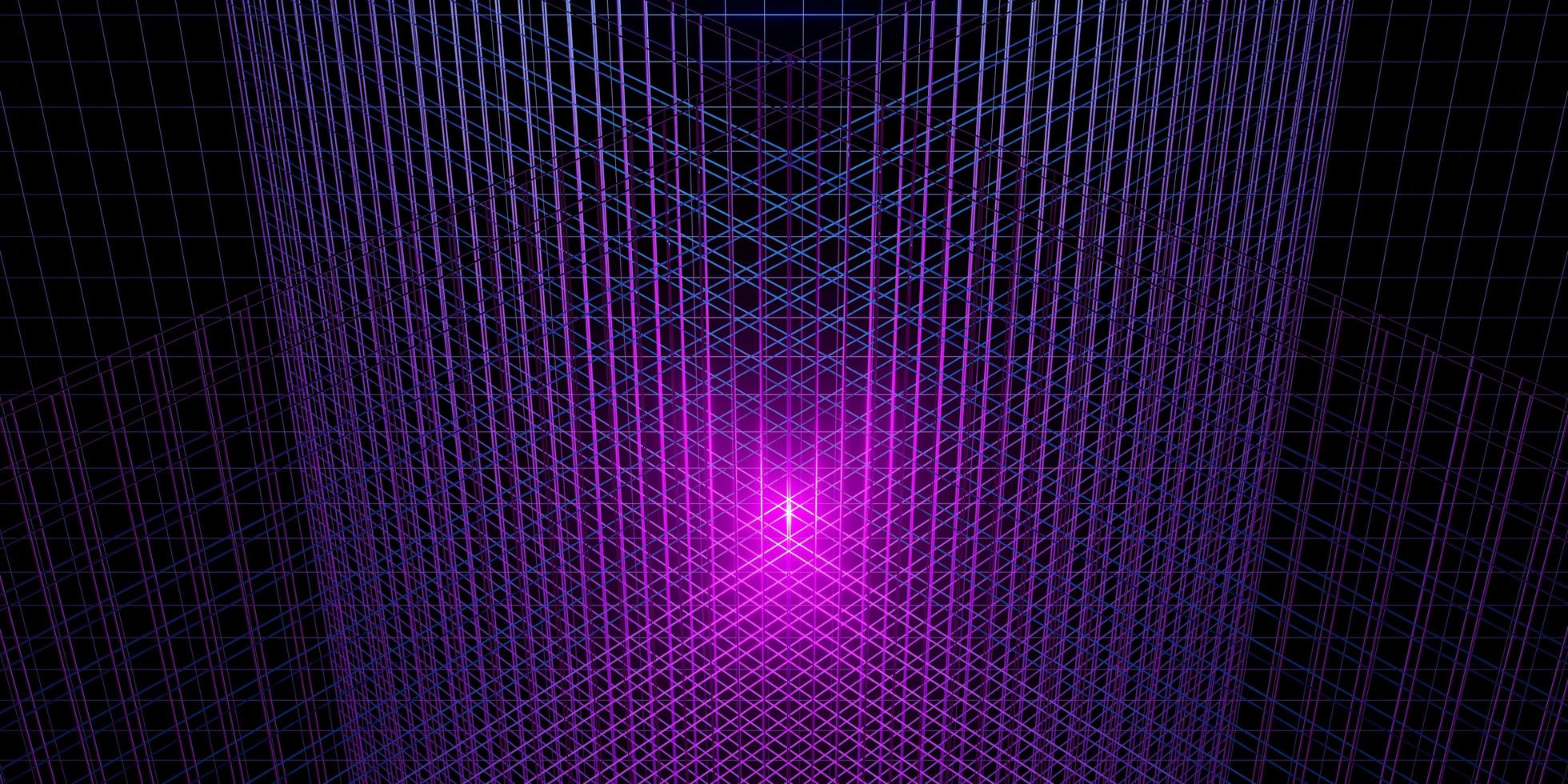 neon light laser background 80s neon grid 3d illustration photo