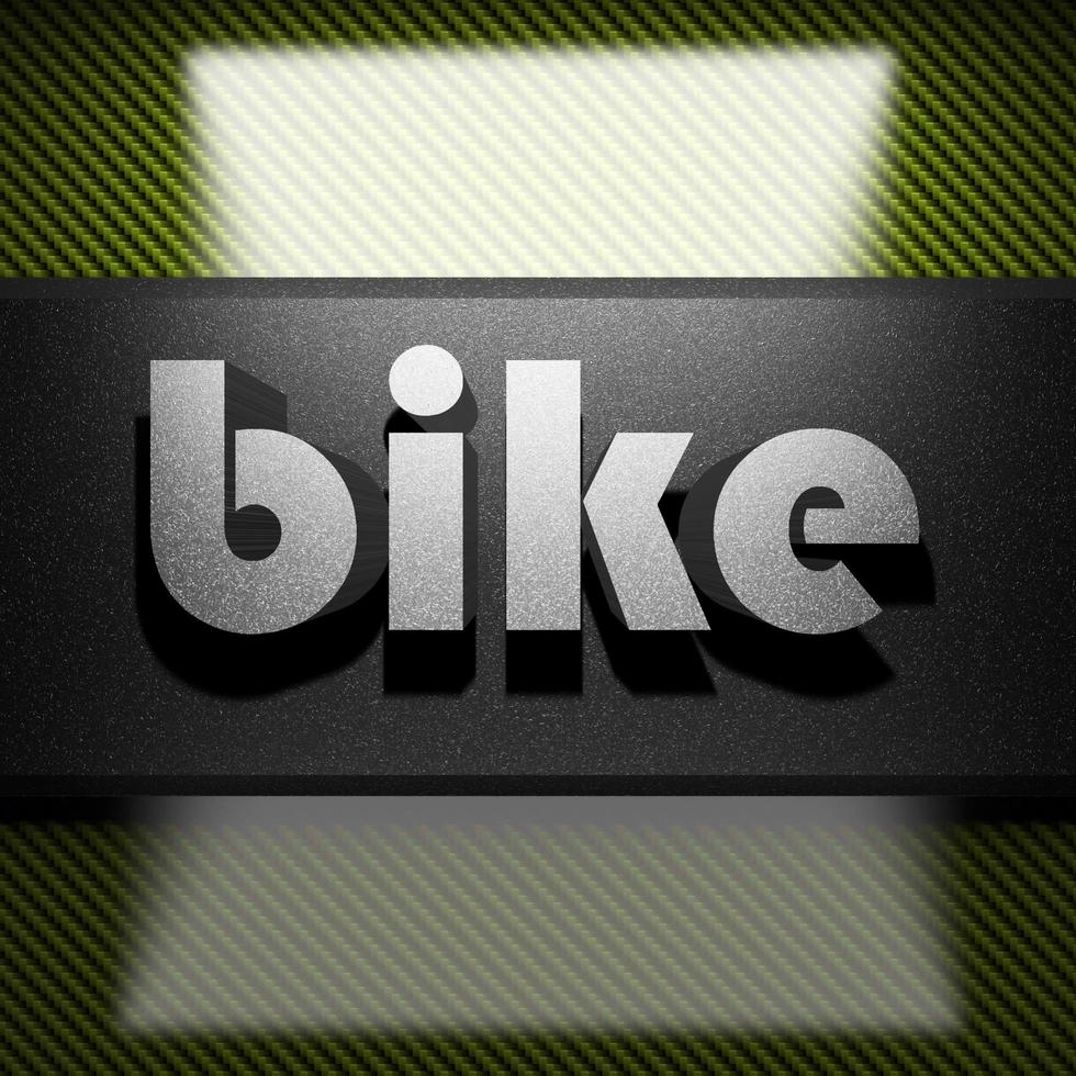 bike word of iron on carbon photo