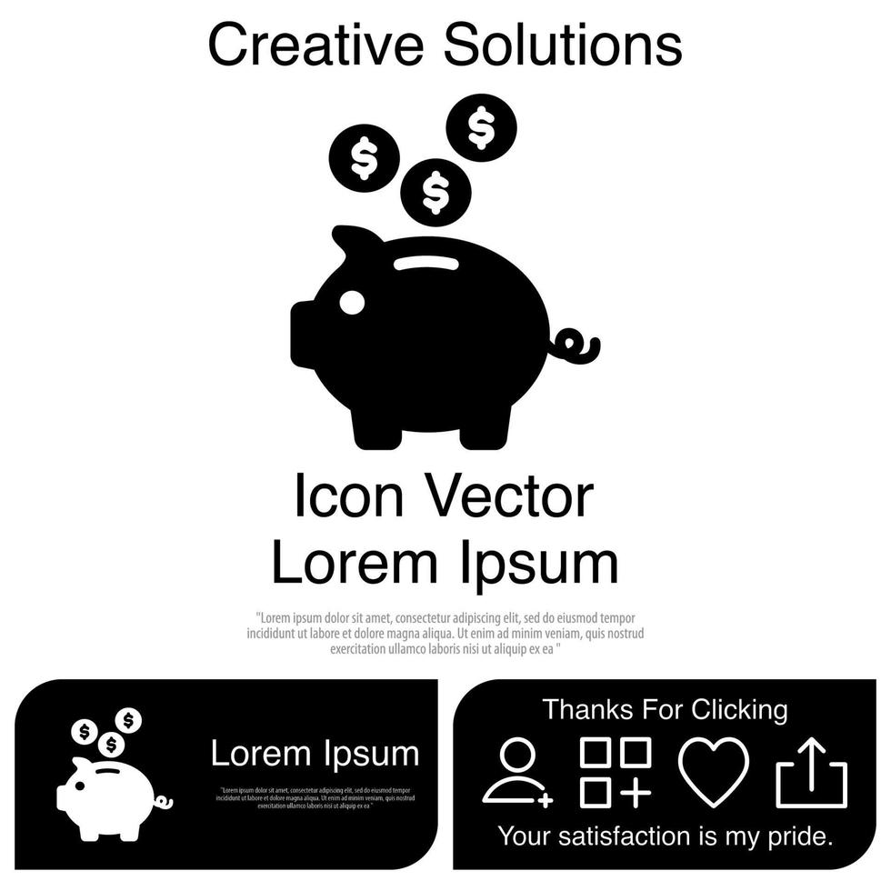 Piggy Bank Icon Vector EPS 10